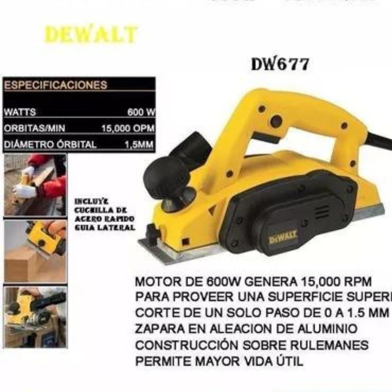 Cepillo Dewalt Profund 1.5mm 600w - Imagen 2