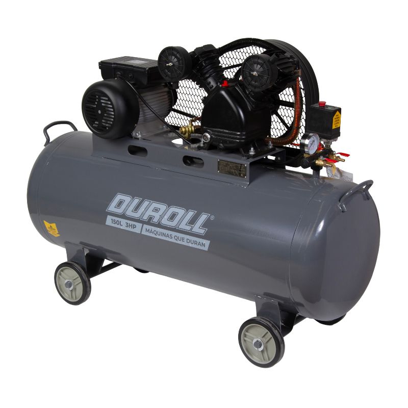 Compresor 3Hp 150Lts Monofásico Bicilindrico Duroll