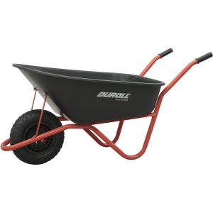 CARRETILLA PLASTICA CAÑO PINTADO NEGRA CON NEUMÁTICA