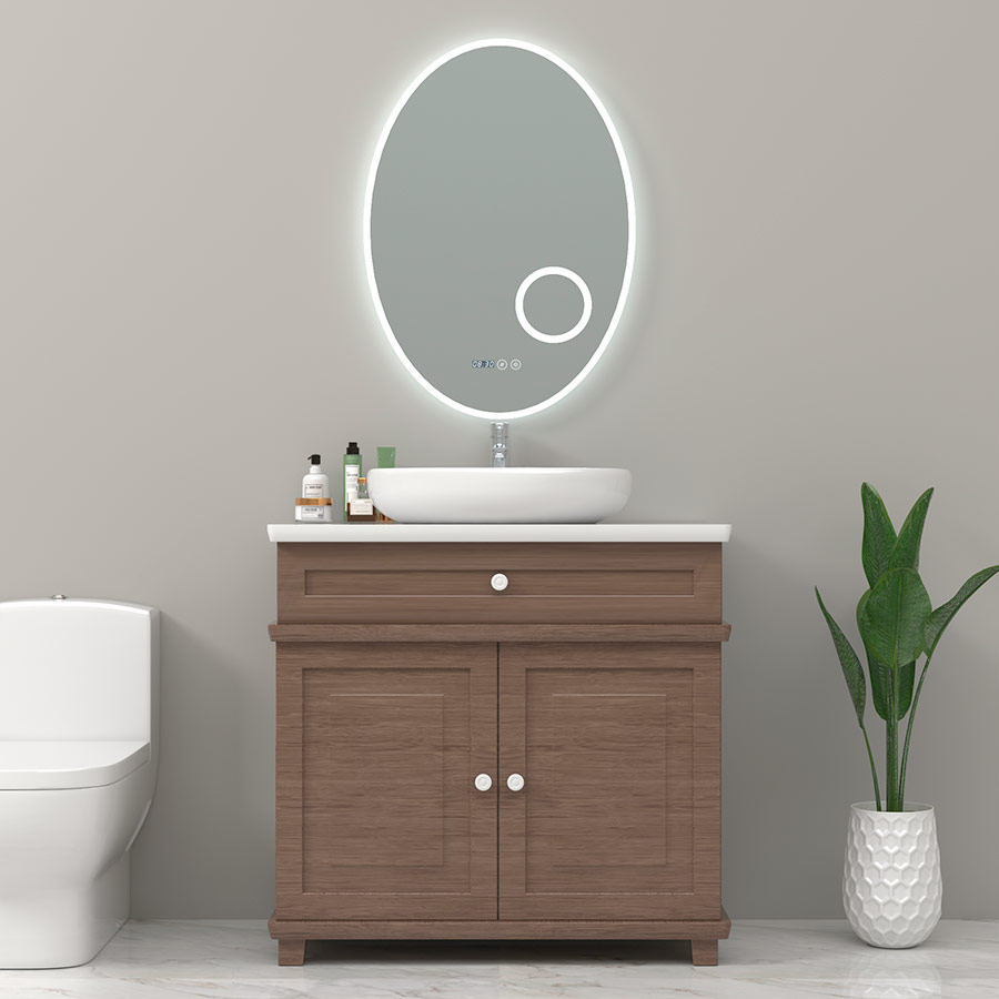 Espejo Ovalado Baño 70×50 Luz Led Smartouch Borde Pulido - Imagen 2