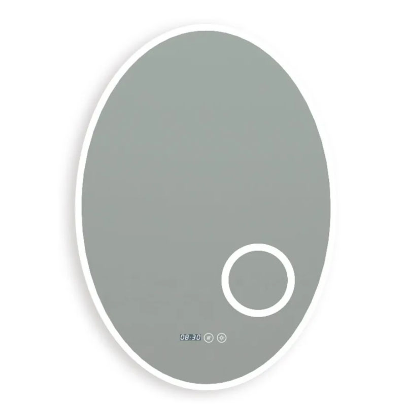 Espejo Ovalado Baño 70×50 Luz Led Smartouch Borde Pulido