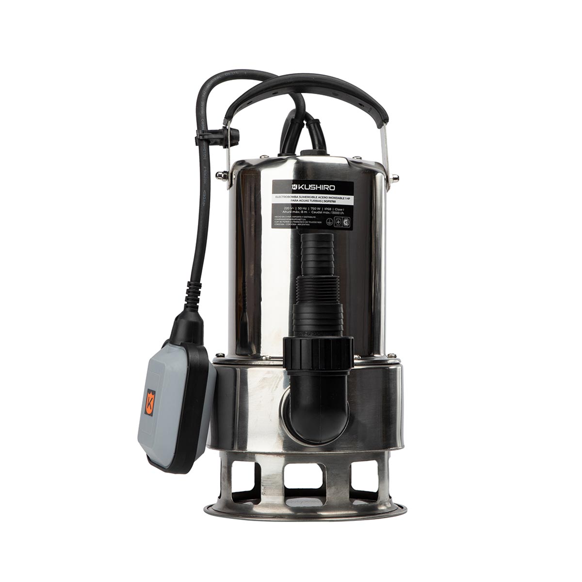 Electrobomba Sumergible Acero Inoxidable 1HP Aguas Turbias Kushiro SGPS750