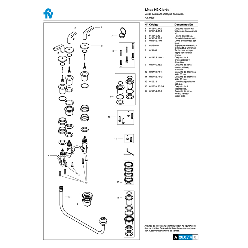 GRIFERÍA CIPRES BIDET C/TRAN+TAPA FV - Imagen 3