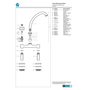 Alternative view of GRIFERÍA ARIZONA PLUS COCINA 2 AGUJE FV