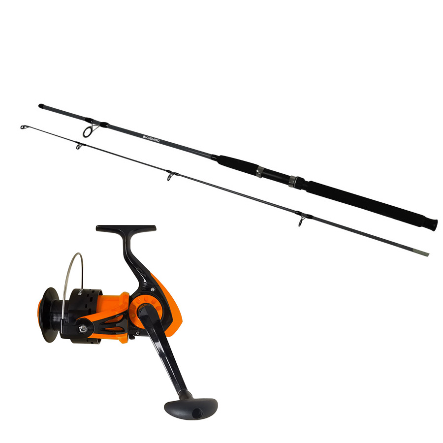 Caña de pesca 2 tramos 3,6 m + reel P.8000