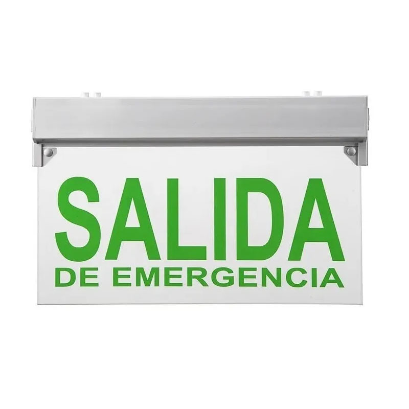Cartel Salida De Emergencia Led Bateria 3hs 4 Posic 220v Ion