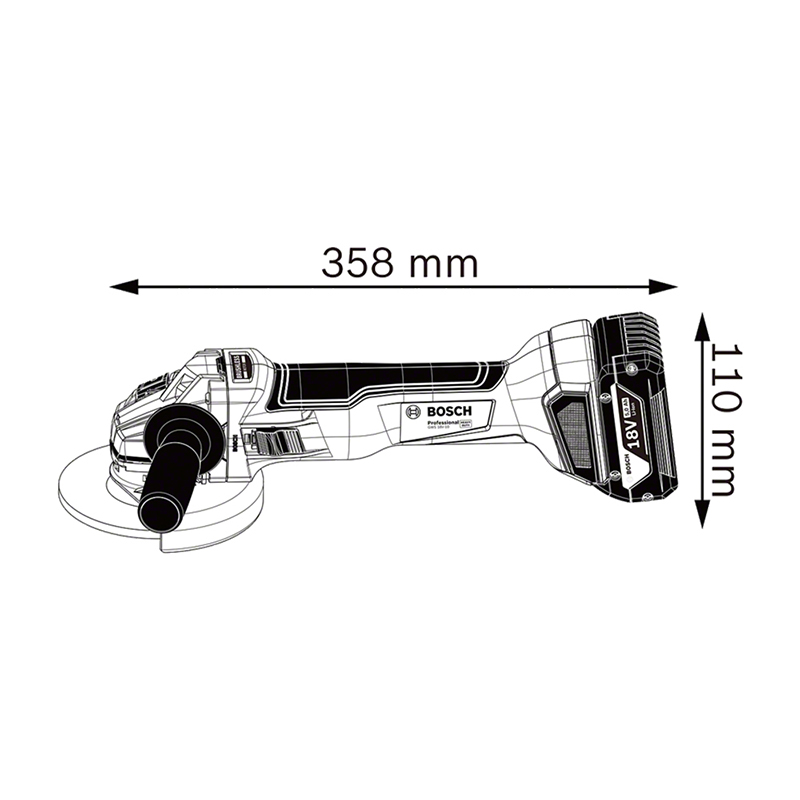 AMOLADORA 5" GWS 18V-10 S/BAT - Imagen 4