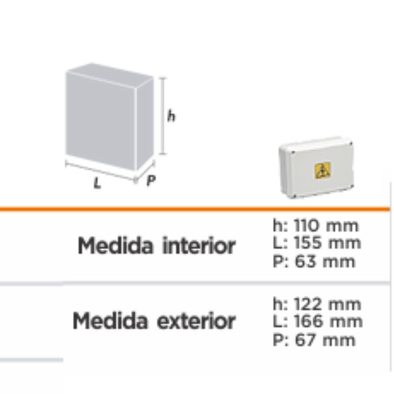 CAJA ESTANCO 166X122X81 BLAN - Imagen 5