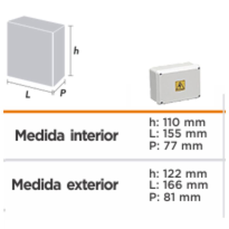 CAJA ESTANCO 166X122X81 BLAN - Imagen 2
