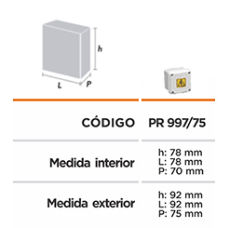 CAJA ESTANCO 92X92X75 BLAN - Imagen 2