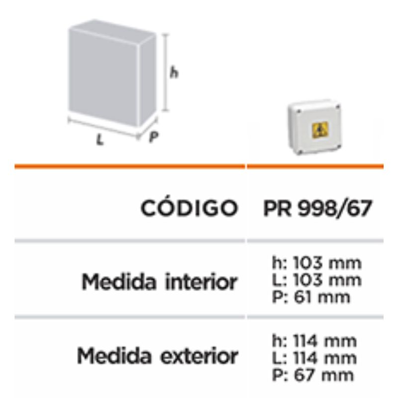 CAJA ESTANCO 115X115X67 BLAN - Imagen 2