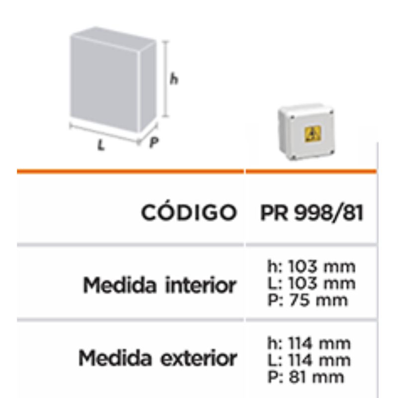 CAJA ESTANCO 115X115X81 BLAN - Imagen 2