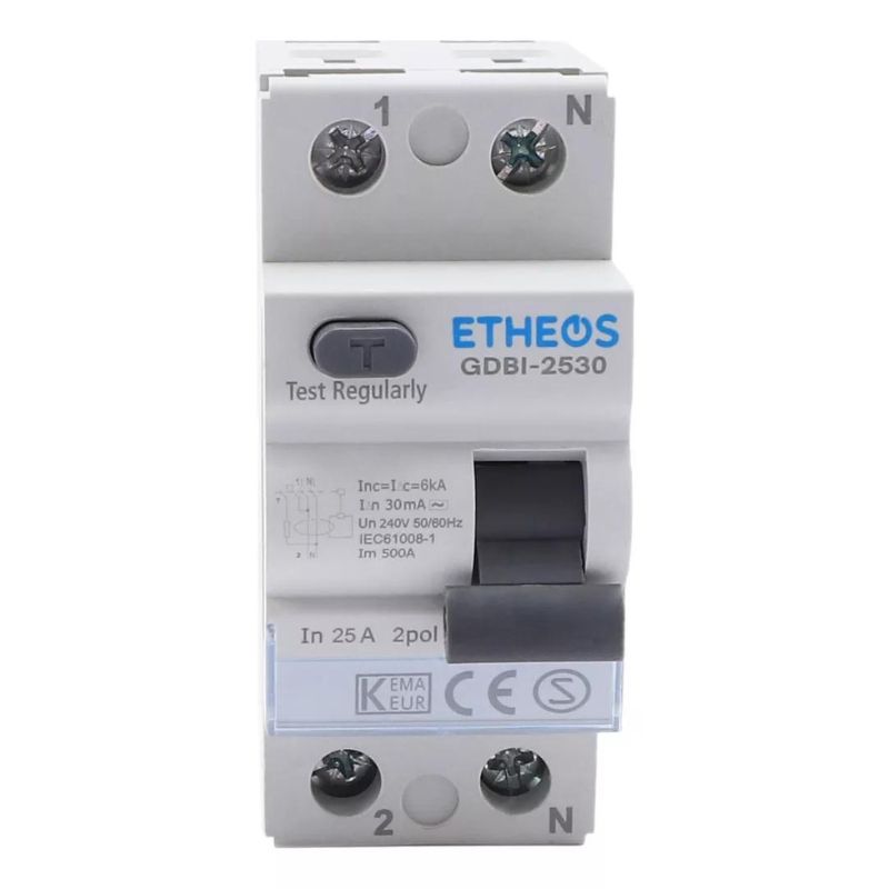 Interruptor diferencial bipolar 25A 30mA 6kA