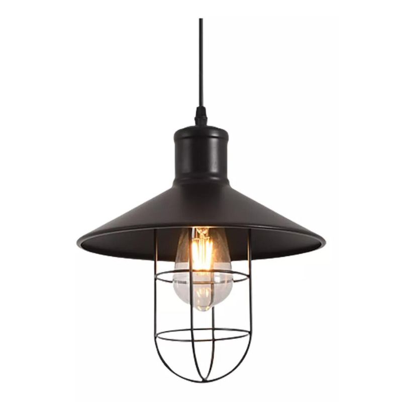 Luminaria colgante tipo naval - negra