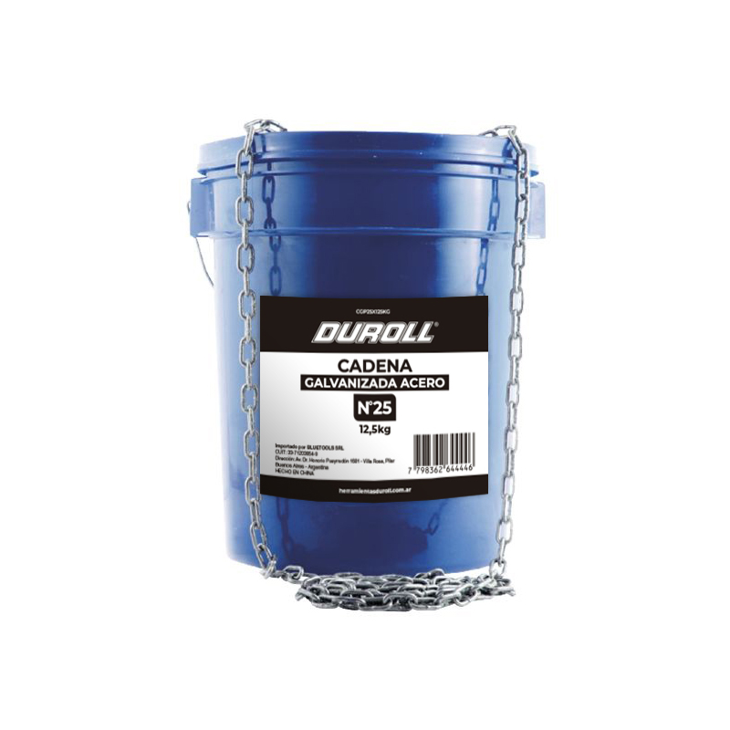 Cadena Galvanizada Acero N° 25 Balde x12.5kg