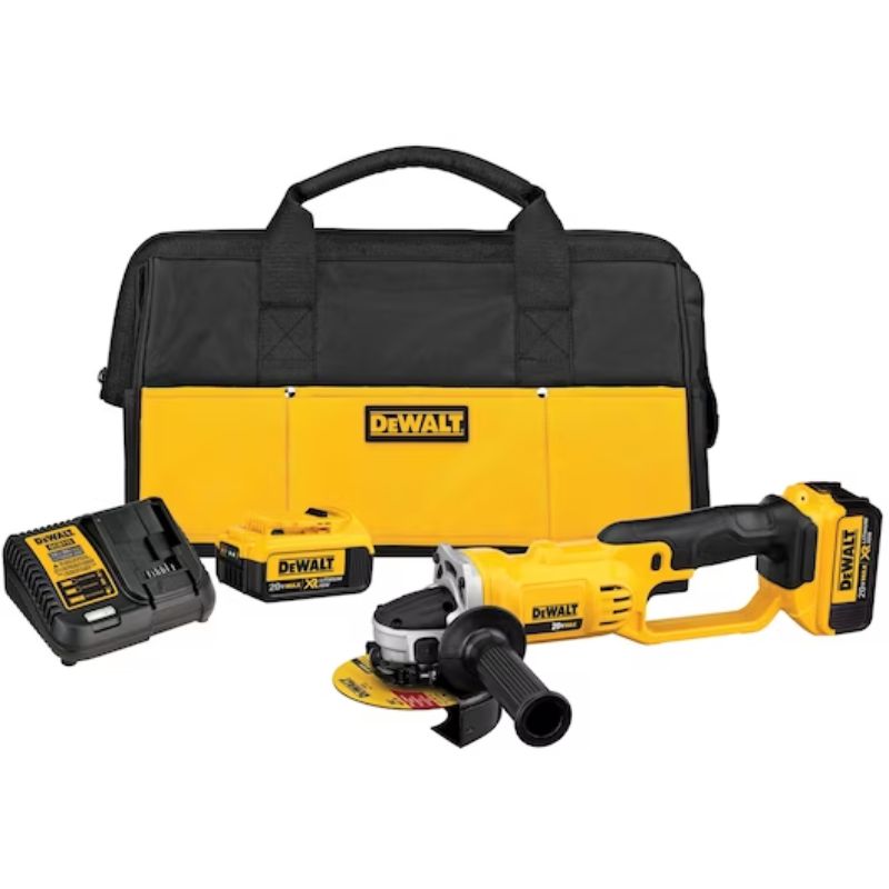 AMOLADORA 4 1/2" ION-LI 20v MAX + 2 BATERÍAS + BOLSO