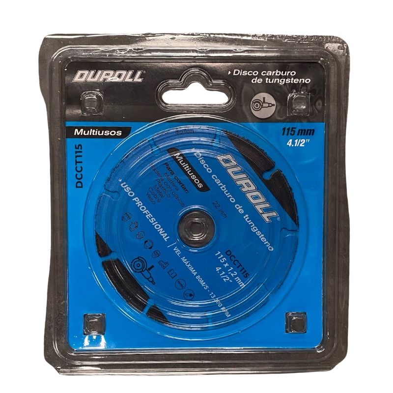 DISCO DE CORTE MULTIFUNCIONAL CARBURO DE TUNGSTENO 115mm
