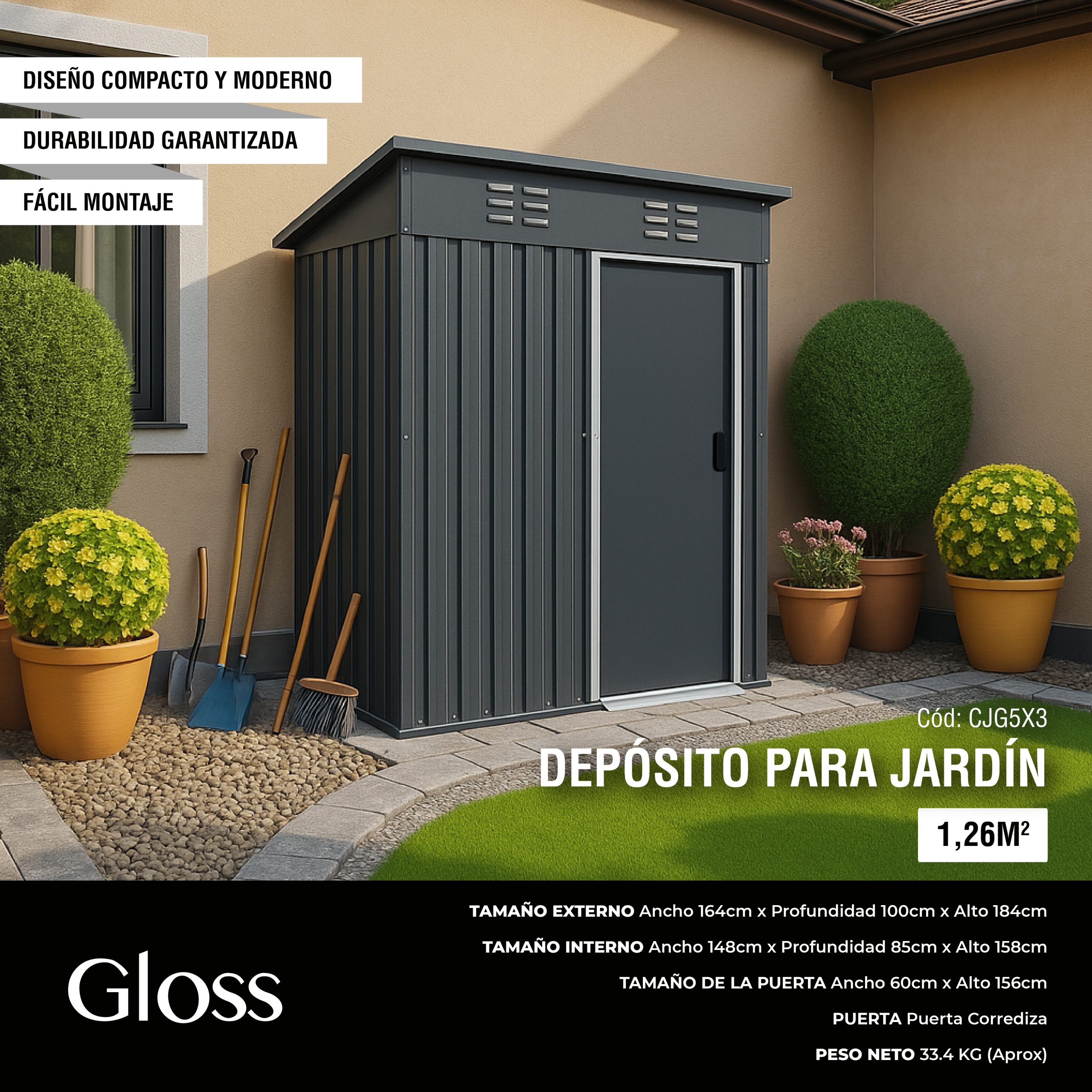 DEPÓSITO DE JARDÍN 1,26 M2 - Imagen 2