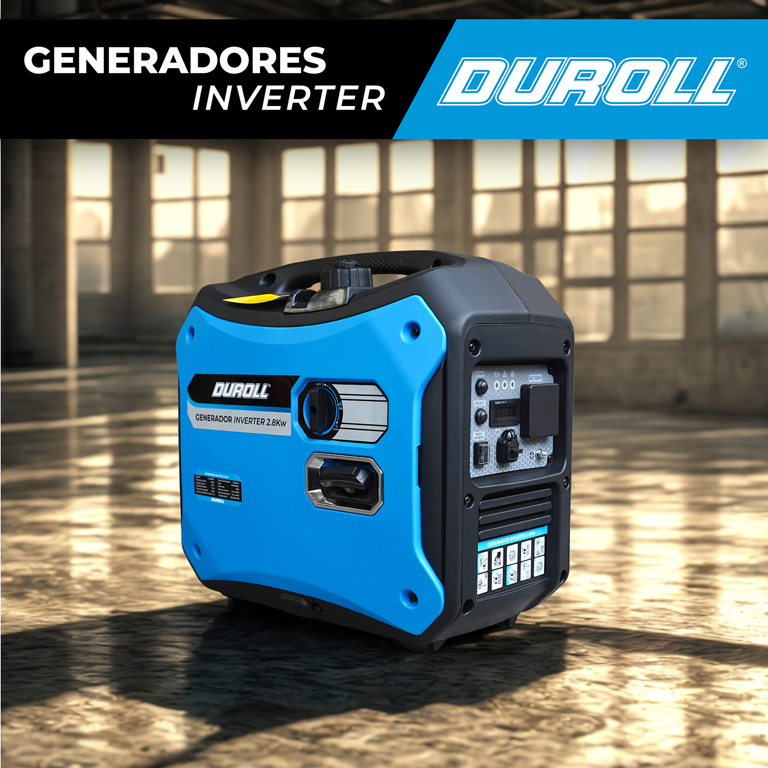 GENERADOR INVERTER INSONORO 2,8KW 120CC ARRANQUE ELÉCTRICO – PANEL USB - Imagen 4