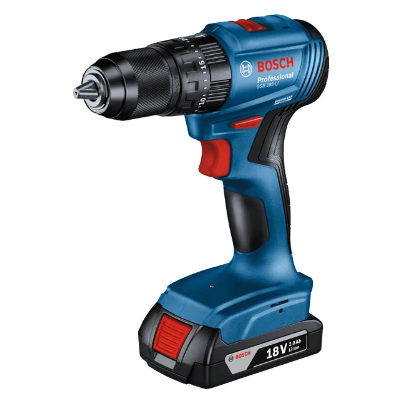 TALADRO PERCUTOR BOSCH GSB 185LI (incluye batería cargador y maletín) - Imagen 2