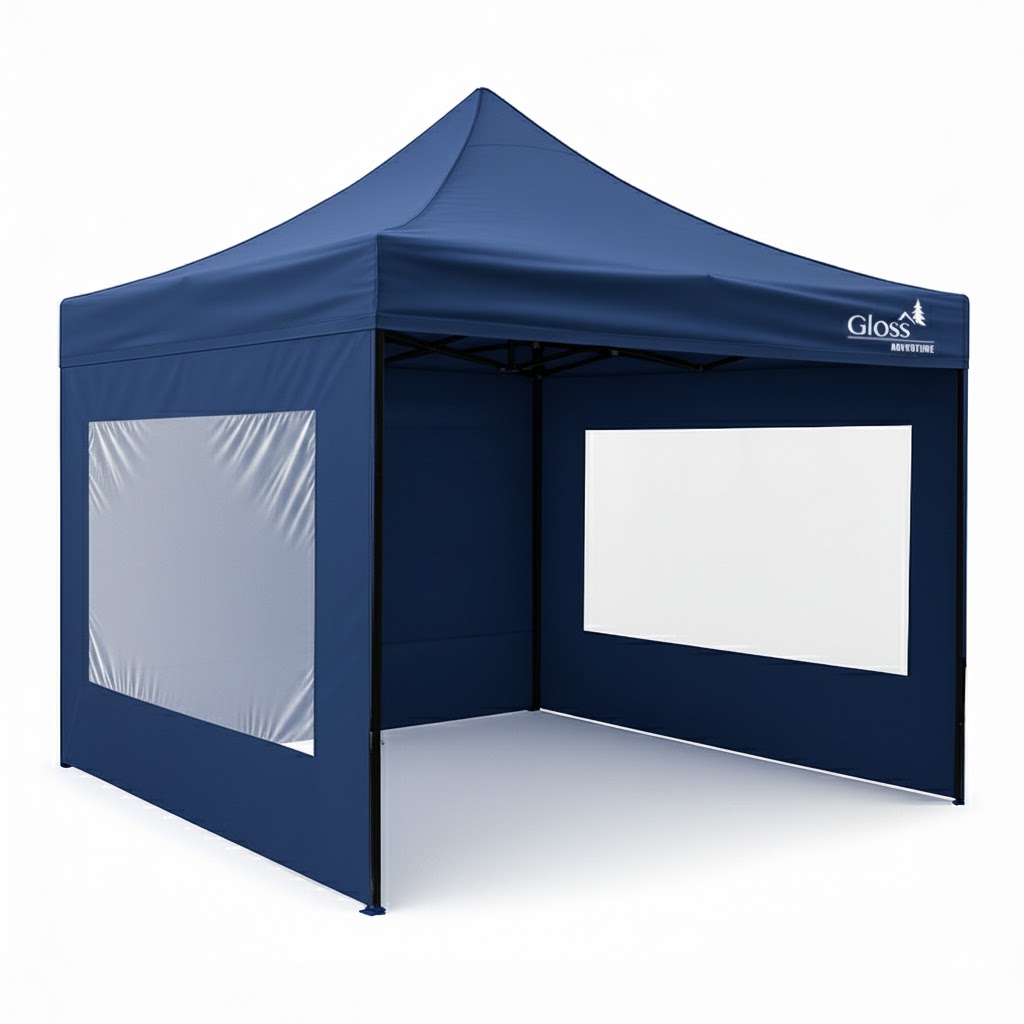 PARED AZUL CON VENTANA 420D PVC OXFORD PARA GAZEBOS 1.96 X 3M GLOSS