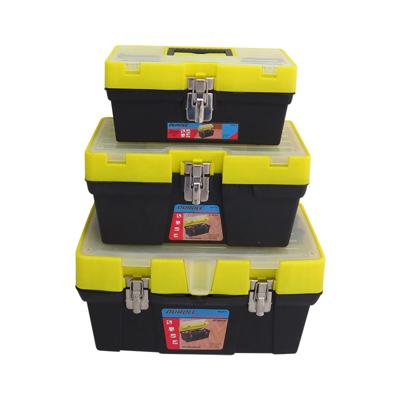 SET 3EN1 CAJAS DE HERRAMIENTAS Con TRABA METALICA Y BANDEJA (13"-16"-19")
