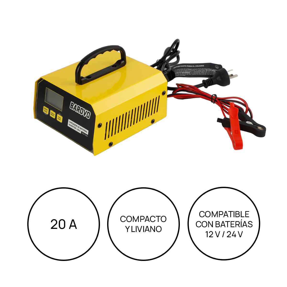 CARGADOR BAROVO BATERIA INVERTER 20A - Imagen 2