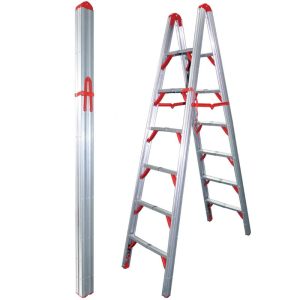 ESCALERA PROFESIONAL DE ALUMINIO PLEGABLE ULTRACOMPACTA 6 ESCALONES– DOBLE ACCESO 2,1MT GLOSS