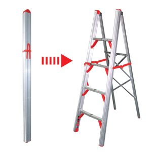ESCALERA PROFESIONAL DE ALUMINIO PLEGABLE ULTRACOMPACTA 4 ESCALONES
