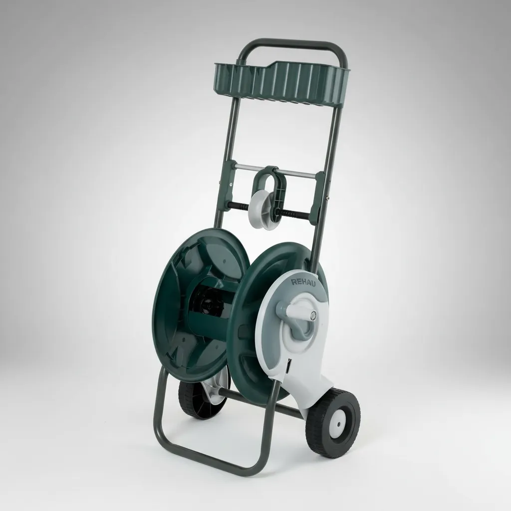 CARRO ENROLLADOR MANGUERA RIEGO JARDIN REHAU - Imagen 5