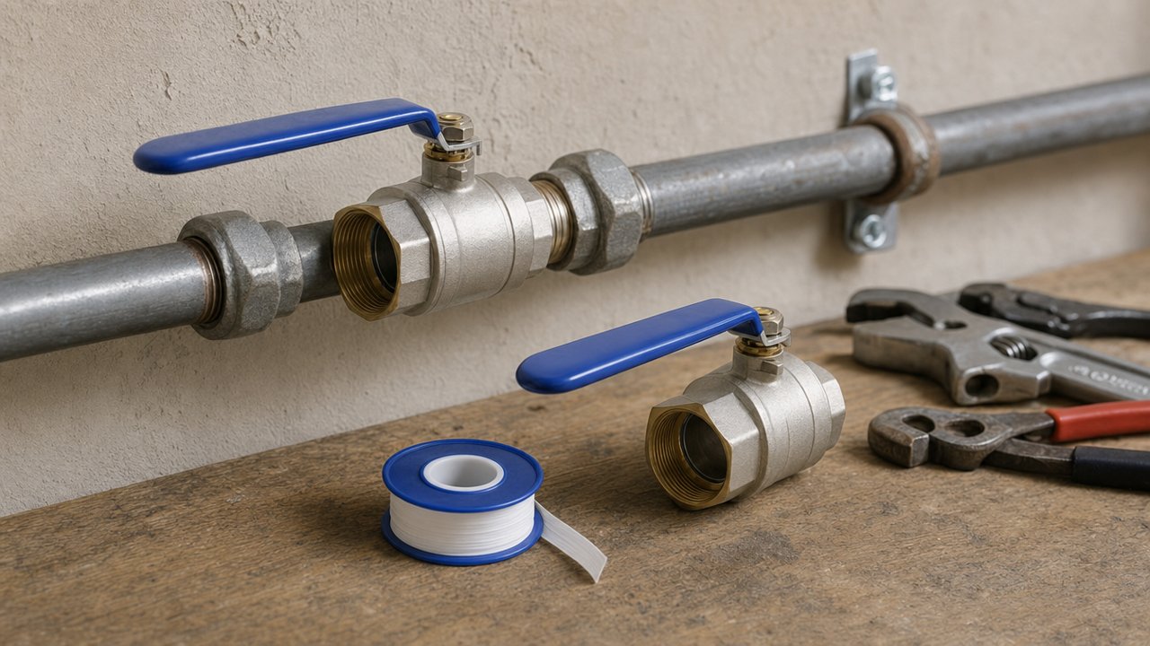 Llave de paso o válvula esférica: qué medida y material elegir para agua, y cuándo usar retención